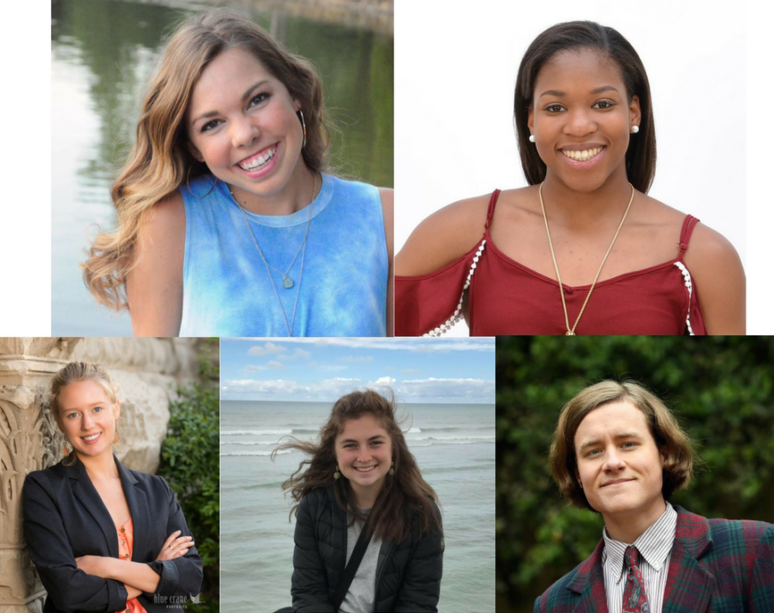 Clockwise, from top left: Abbey Cmiel, Lauren Graham, Alex Polydoroff, Isabella Reiss and Nikola Yager.