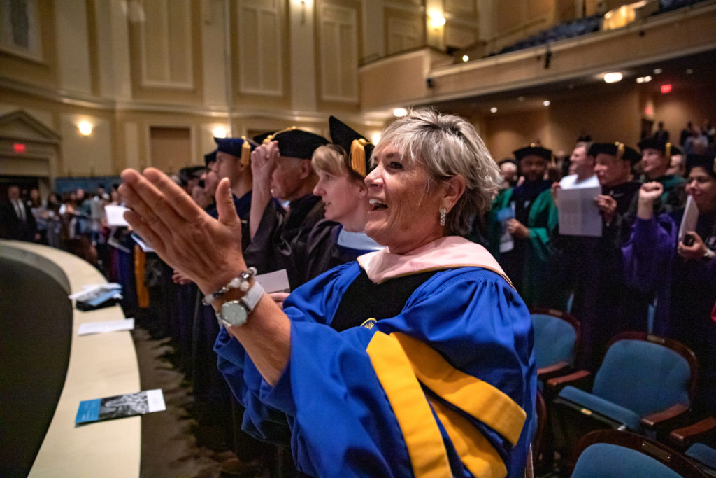 Interim Dean Terry Rhodes at University Day celebrations.