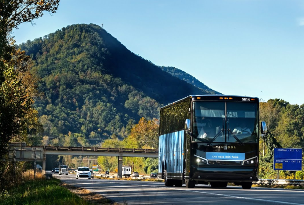 Tar Heels on a bus