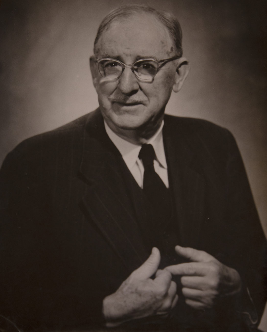 Odum with one of his bulls. (photo courtesy of University Archives)