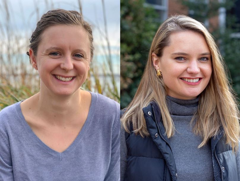 From left, Alexandria Hounshell in marine sciences and Erin Spencer in the Environment, Ecology and Energy Program were among the winners. (photos by from left, Kerry Irish and Ilich Meja)