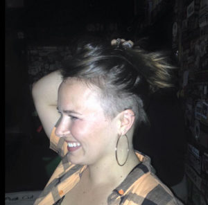 Jaclyn Gilstrap shaved her head for a "Punk Cuts to End Rape" event. (photo submitted by Jaclyn Gilstrap)