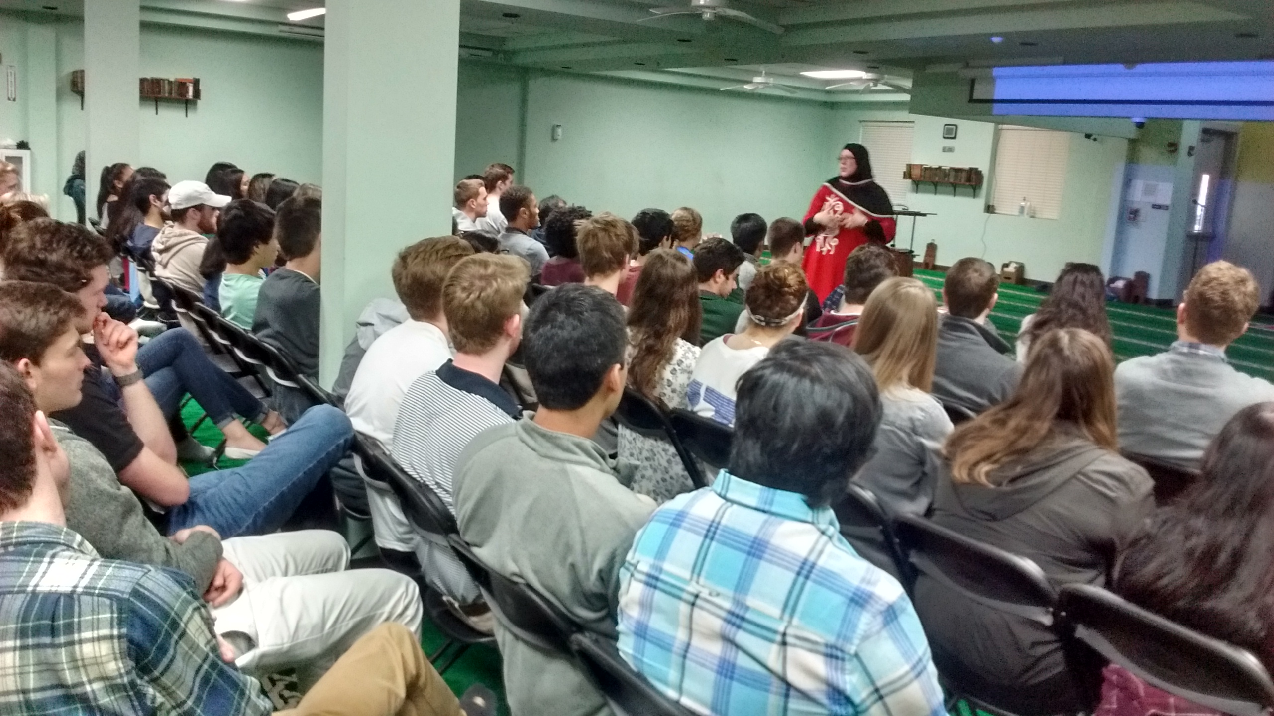 Students were able to interact and ask questions to practitioners at three places of worship during the Religions Field Trip, including at the Raleigh Islamic Center.