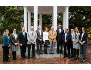 Chancellor Carol Folt and USFQ President Carlos Montúfar stand with staff and faculty from both universities after signing an agreement to commit continued support and funding for the jointly operated Galápagos Science Center. Photo by Brandon Bieltz.