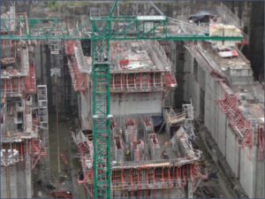 Ship bays under construction on the Pacific side of the canal will be fitted with massive lock doors built in Italy. (Photo: Rachel Willis)