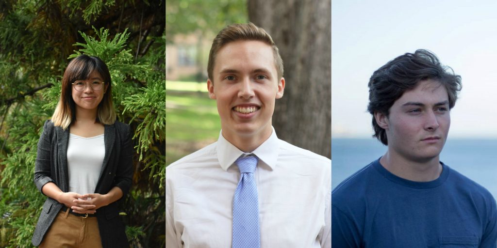 Three students selected as 2018 Weir Fellows