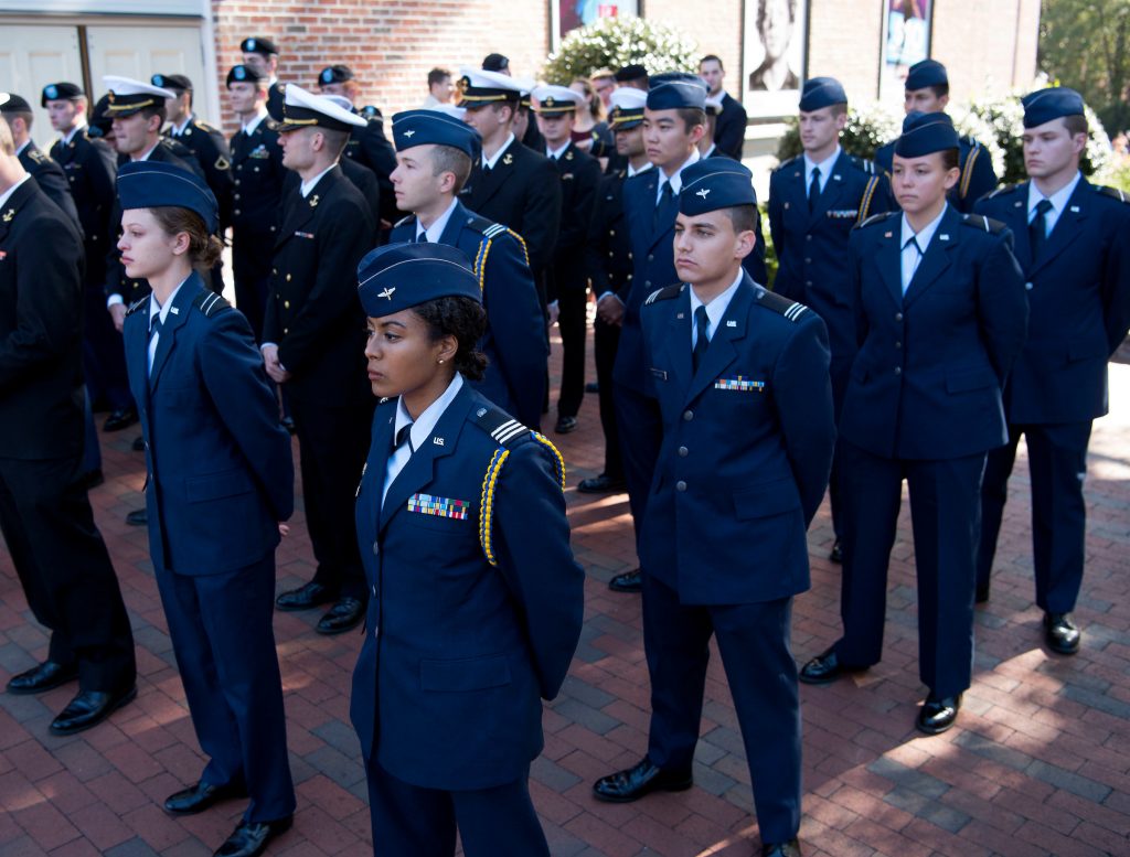UNC's Air Force ROTC Detachment 590 was named best small detachment in the Southeast. (photo by Jon Gardiner at the 2016 Veteran's Day ceremony)
