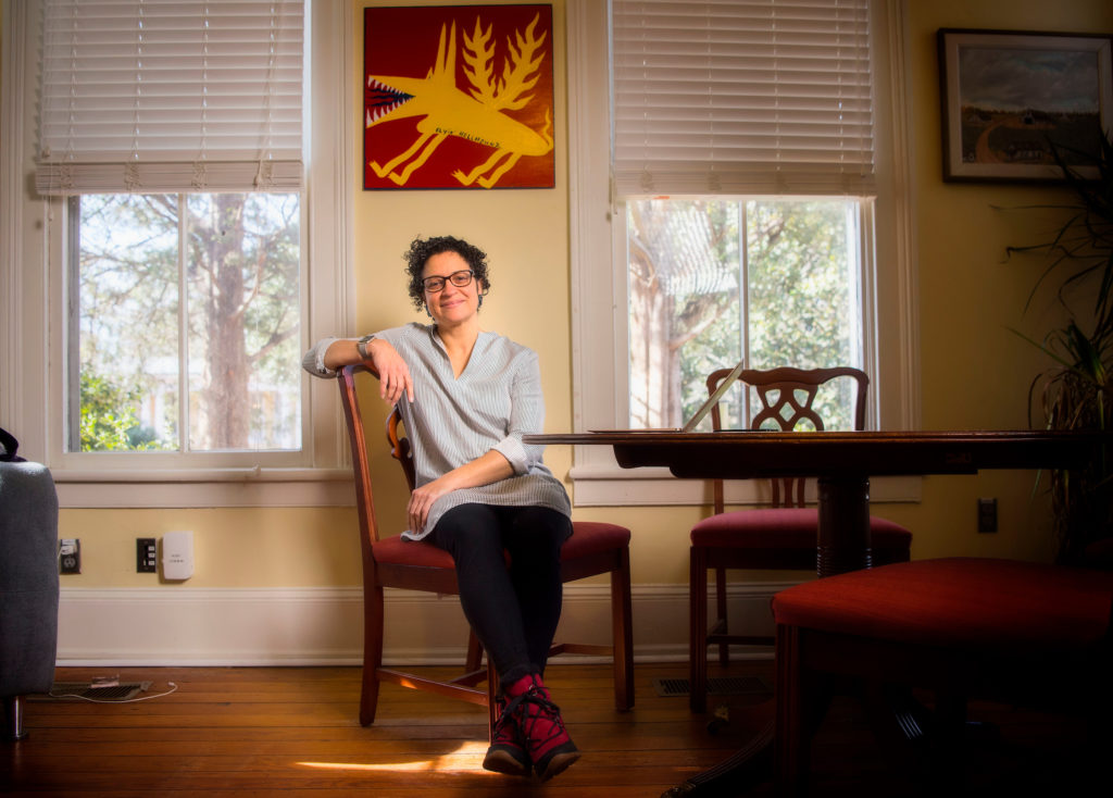 Malinda Maynor Lowery, pictured in the Love House and Hutchins Forum, became director of the Center for the Study of the American South in July 2017 after serving as director of the Southern Oral History Program. (photo by Jon Gardiner, UNC-Chapel Hill)