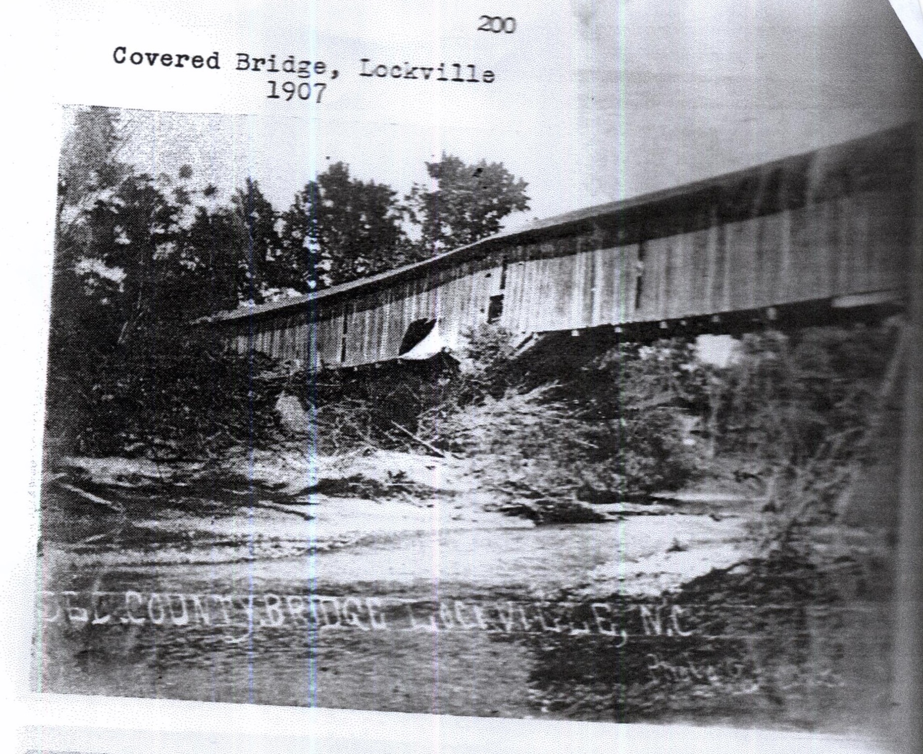 A covered bridge in Lockville, circa 1907. (photo courtesy of the Chatham Historical Society.)