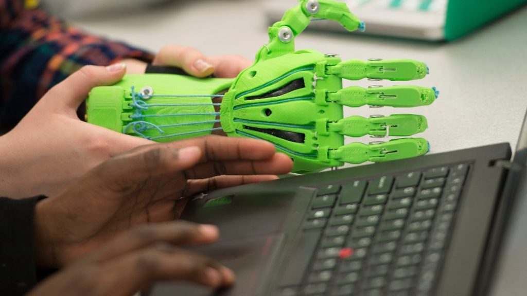 Helping Hand Project, nonprofit organization based in Chapel Hill, NC that specializes in providing 3D printed prosthetic hands free of charge for children in need. ( photo by Jon Gardiner/UNC-Chapel Hill)