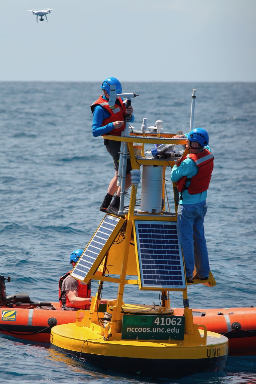Buoys deployed by Harvey Seim and Sara Haines in April 2017 are measuring wind speed and direction, air temperature and humidity, barometric pressure and other vital statistics.