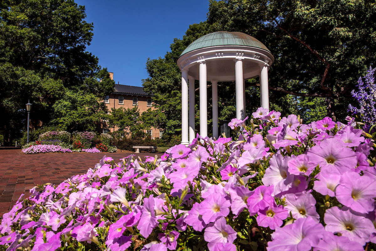 View of the Old Well on the campus of the University of North Carolina at Chapel Hill on July 10, 2018. (Johnny Andrews/UNC-Chapel Hill)