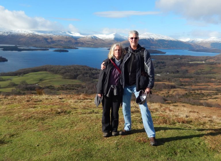 Jamie and Bill Rohe in Scotland during Rohe’s Fulbright scholarship semester.