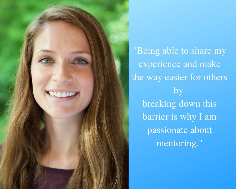 Picture of Michele Kelley with her quote to the right: Being able to share my experience and make the way easier for others by breaking down this barrier is why I am passionate about mentoring."