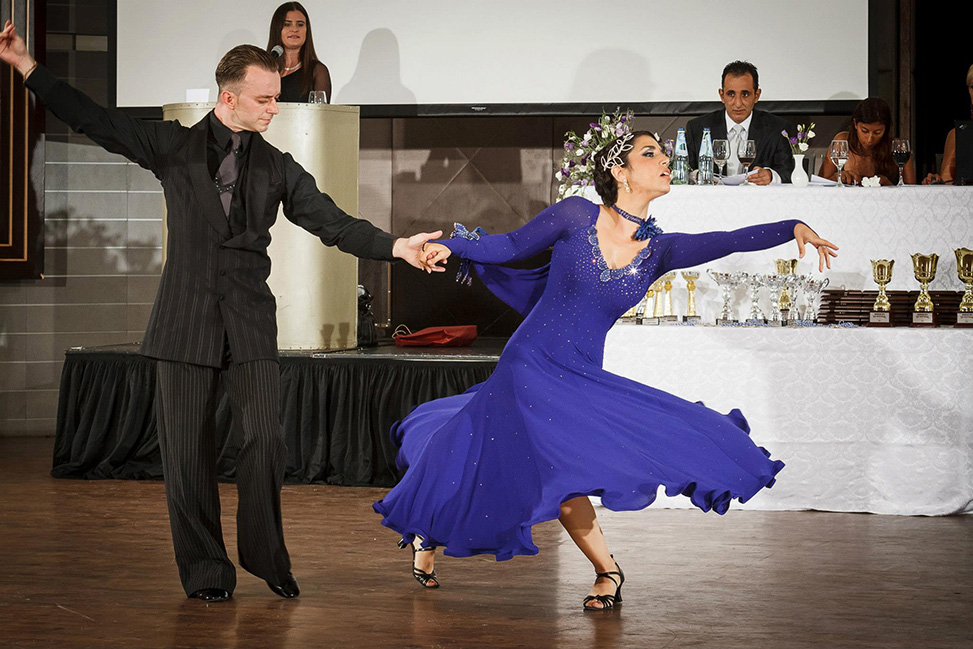 Freeman participates in a ballroom dancing competition. (photo courtesy of Ronit Freeman) 